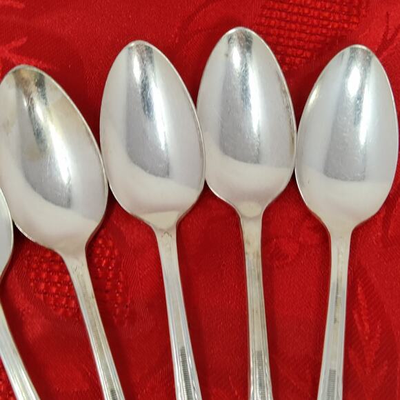 7X Tsp COTILLION Rogers Vintage Silverplate Flatware IS Teaspoons - Picture 6 of 13